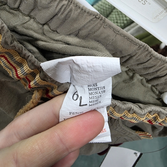 Kids' Olive Shorts with Striped Waistband - Picture 5 of 5